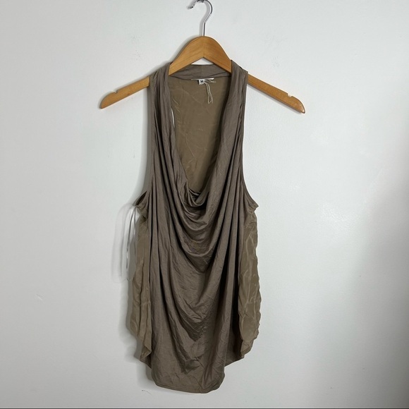 Trina Turk Shawl Neckline Champagne Tank size M - Picture 2 of 6